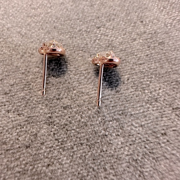 Pandora Rose Gold Sparkling Elevated Heart Stud Earrings - Picture 5 of 5